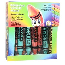 Bombi Crayon Mexican Chewing Gum 24 individually Sealed Packs in box