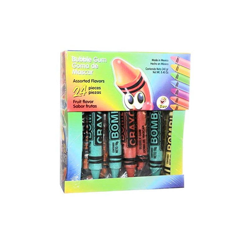 Bombi Crayon Mexican Chewing Gum 24 individually Sealed Packs in