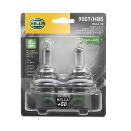 HELLA 9007P50TB Twin Blister +50 Performance Bulb, 12V, 65/55W, 2 Pack