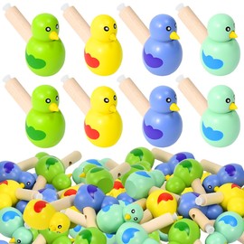 WEFHEF Pack of 24 Wooden Bird Pipes Children's Wooden Pipes Bird Pipes Wooden Bird Pipes for Party Flutes Lotus Flute Christmas Funny Whistle Children's Birthday Party Favours