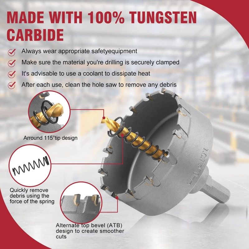 AOKAIMIAR 2-3/4 Inch Carbide Hole Saw with Titanium Plated Center