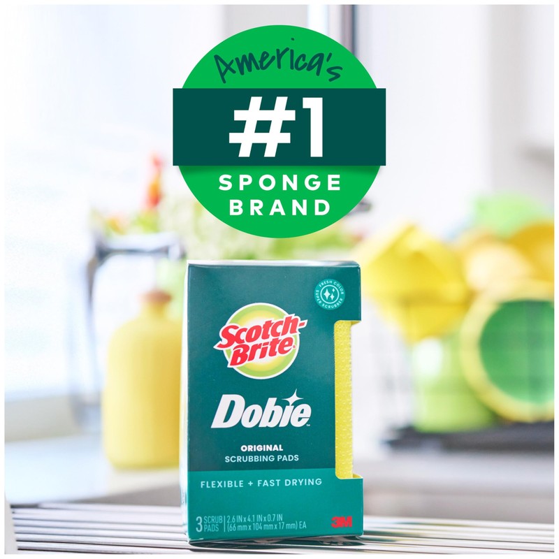 Scotch-Brite Dobie Pads, Dobie Sponge for All Purpose Cleaning of