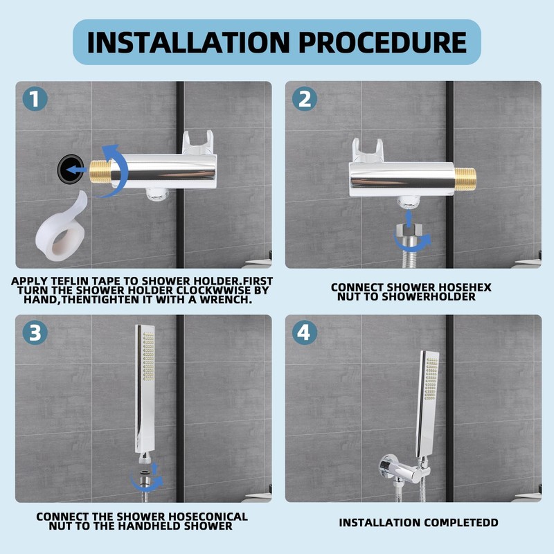 Backnets Solid Brass Handheld Shower Head Arc Design High Pressure