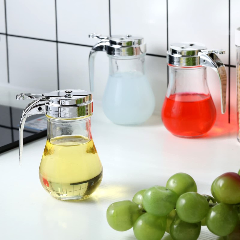 Mimorou 8 Pcs 6 oz Glass Syrup Dispenser with Retracting