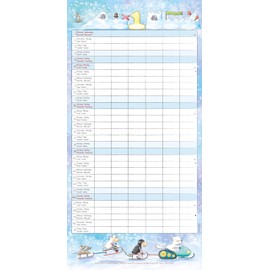 Alpha Edition - Family Planner Cartoon 2025 Brochure Calendar, 30 x 30 cm, Calendar with 6 Columns for Appointments, Illustrations by Bayer Design, International Calendar: by Silke Leskien