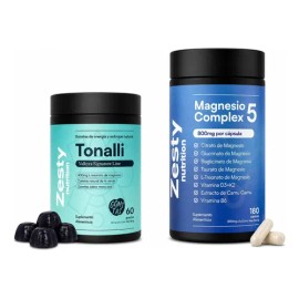 Zesty Nutrition Pack Magnesio Complex 5 180 - Con 5 Magnesios 800mg Por Cápsula  Gomitas Sin Azúcar Para Energía Y Enfoque 400 Mg Magnesio L-treonato 