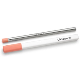 LifeStraw SIP Stainless Steel Water Filter Straw with Carry Case, Apricot