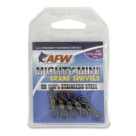 •American Fishing Wire Mighty Mini Crane Swivels (100-Percent Stainless Steel), Black Color, Size 1/0, 511 Pound Test