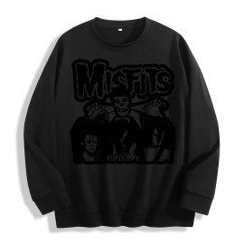 Misfits Band Evilive Graphic Crewneck Sweatshirt, US Warehouse, 6 ColorsSize: M, Color: Black