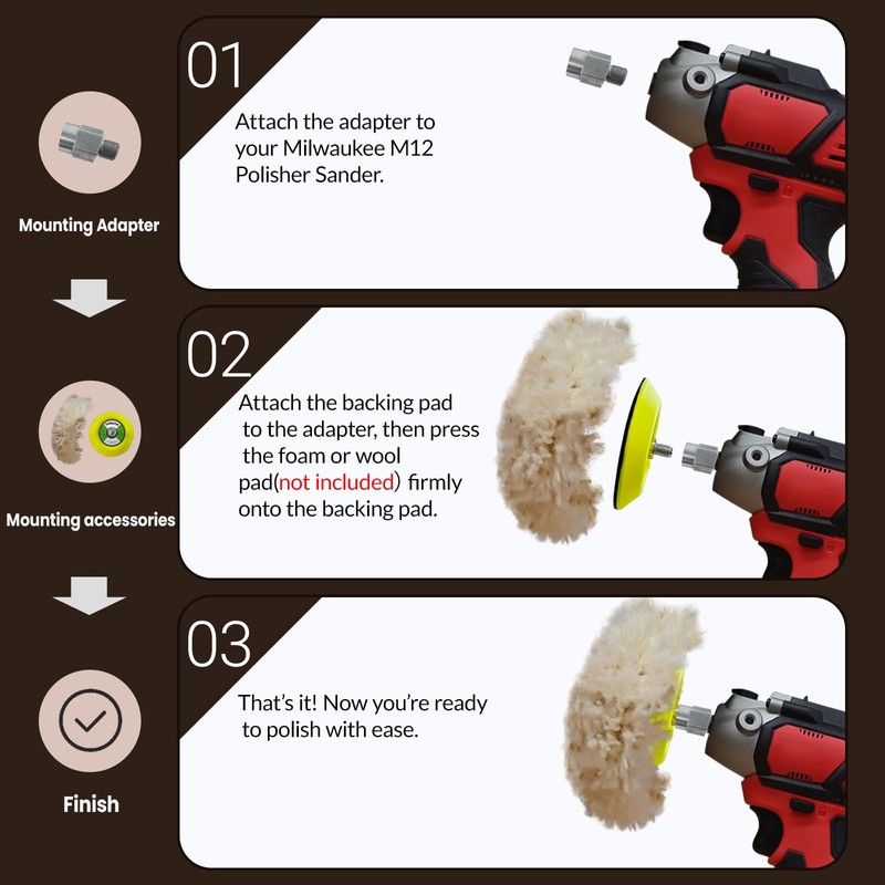 Noyfemr 3" Backing Pad Hook and Loop for Sanding/Polishing ,