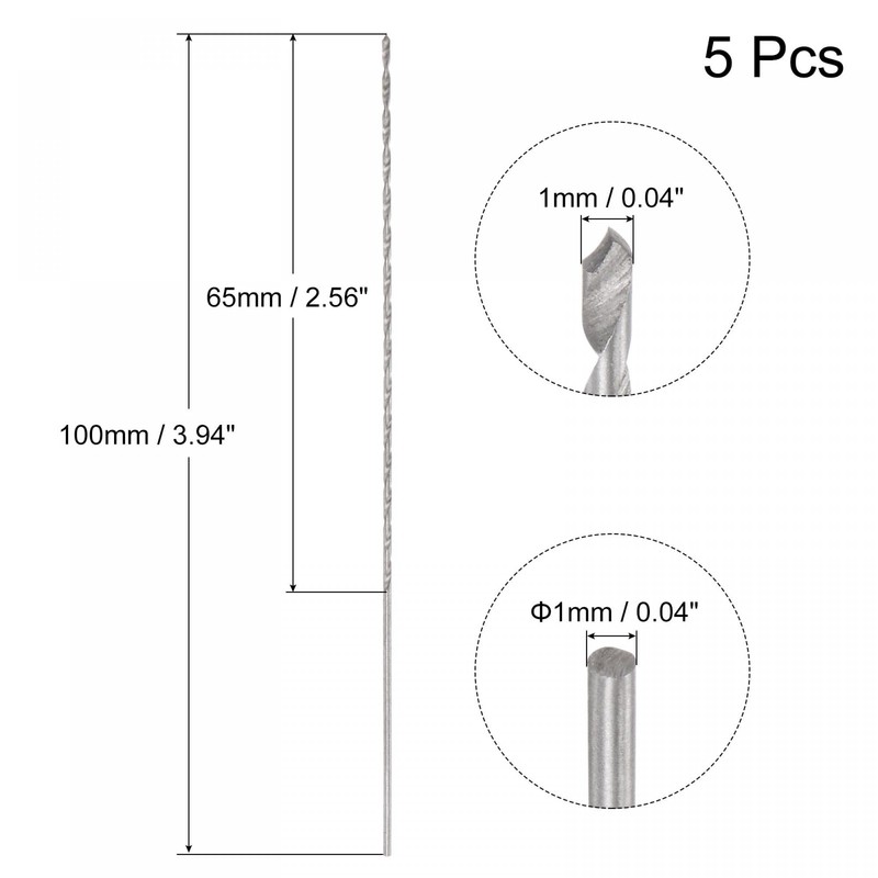 sourcing map 5 Pcs 1mm Mini Micro Twist Drill Bits,