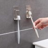 2Pcs Stainless Steel Toothbrush Holders Wall Mount 2 in 1