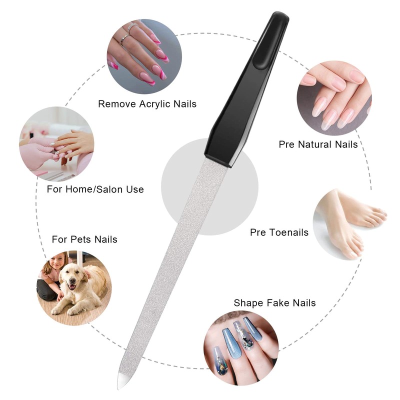 4pack Metal Nail Files, Yedtreg Professional Nail Files for Natural