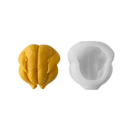 Xidmold - Molde de jabón de vela de pavo 3D, molde de silicona para fondant, vela de cera de soja, jabón, yeso, fundición de resina epoxi, manualidades de bricolaje (B)