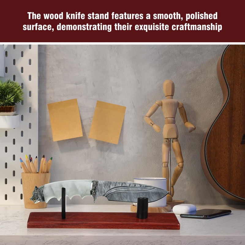 Yookeer 2 Pcs Knife Display Stand Fixed Blade Holder Case