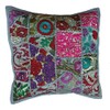 Rastogi Handicrafts Handmade Patchwork Cushion Pillow, Sari Patch Throw Pillow