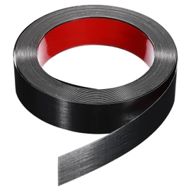 HARFINGTON 39.4ft x 1.58" Wall Trim Peel and Stick Molding Frame, Self Adhesive Stainless Steel Brushed Finish Metal Strip for Wall Ceiling Floor Cabinet Tile Edge, Black