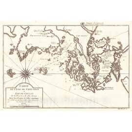 Historic Map - 1748 Carte De L'Isle De Cheu-Chan ou Isle De Chusan De La Province De Che-Kiang Avec Les Costes et Isles Voisines - Vintage Wall Art - 35in x 24in