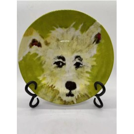 Anthropologie NEW Anthropologie 8.25" Dessert Plate Furry Friends Carole Akins Dog CHIPPER