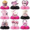 9Pcs Slumber Party Honeycomb Centerpieces Pajama Makeup Party Table Toppers