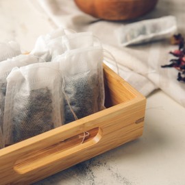 Pack of 100 Tea Bags for Loose Tea 9 x 10 cm Empty Tea Bags Fine Tea Filter Bags Disposable with Drawstring Tea Bags for Loose Tea Scented Tea Coffee