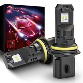 LIGHTENING DARK 9007 Bulbs, 9007 Fog Light Bulbs 400% Bright 6500K Xenon White Fanless Wireless Plug and Play (Pack of 2)