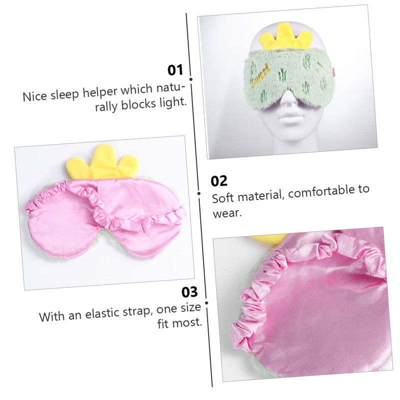 LALAFINA 1pc Cartoon Breathable Sleep Mask Plush Eye Cover for