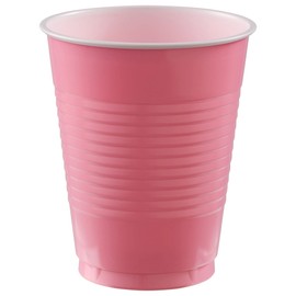 Amscan New Pink Plastic Cups (Pack of 20) - 18 oz. - Versatile Drinkware for Indoor & Outdoor Parties, Weddings, Birthdays, Celebrations & More