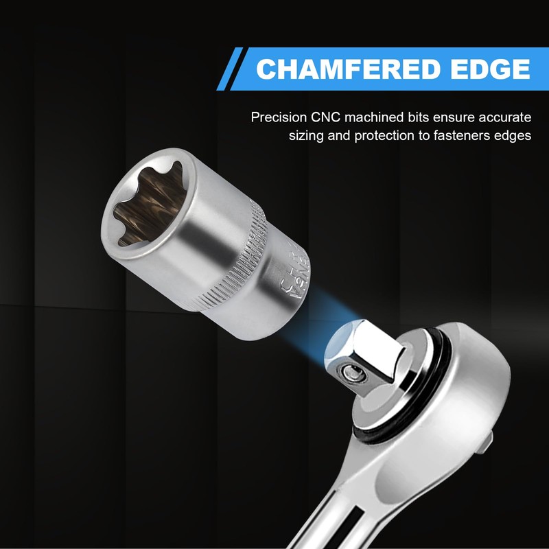 CPROSP 14-Piece External Torx Socket Wrench Set 1/2 inch, 1/4