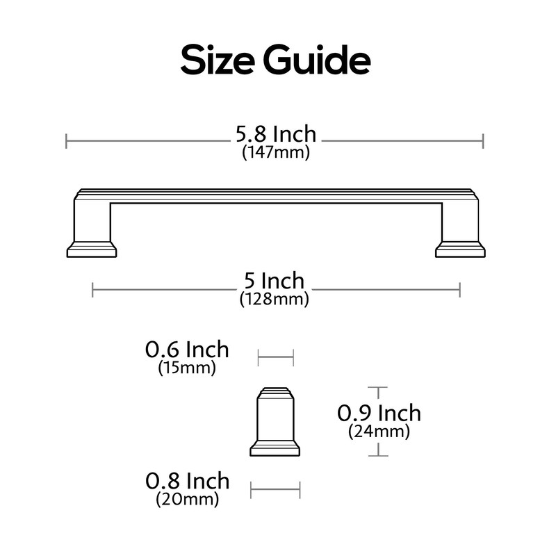 Alzassbg 10 Pack Brushed Black Nickel Cabinet Pulls, 5 Inch(128mm)