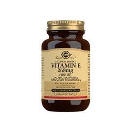 Solgar Natural Source Vitamin E 268 mg (400 IU) Vegetable Softgels, Brown, 50 Count (Pack of 1)