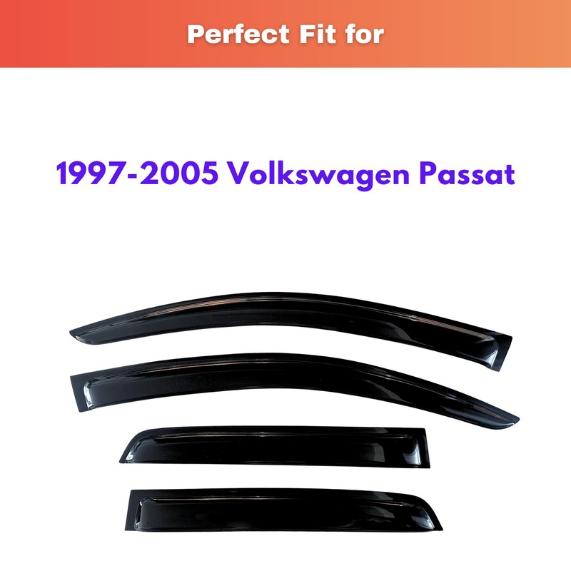 KPY Rain Guards Fit for 1997-2005 Volkswagen Passat, Out-Channel Window
