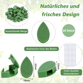 CALLYSONIC Plant Clips for Climbing Plants, Green Vine Clips, Invisible Plant Clips, Plant Holder Wall, Wall Plant Clips, Plant Accessories for Gardening, Plant Support, Pack of 20