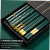 iplusmile 6pairs Reusable Fiberglass Chopsticks Japanese Chinese Style Heat-Resistant Non-Slip