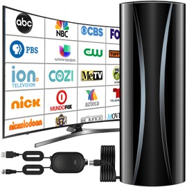 2700 Miles TV Antenna Indoor, 360° Reception Digital Antenna for Smart TV and Old TVs, HD Antenna for Local Channels with Amplifier Signal Booster Support 4K 8K 1080p -38ft Thick Coaxial Cable