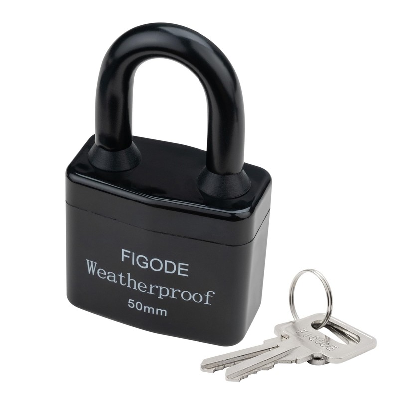 FIGODE® Outdoor Waterproof Padlocks, Covered Heavy Duty Laminated Steel Locks,