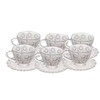 FYUEROPA Glass Coffee Cup Set with Saucer Tempered Glass, for