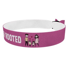Stoffarmband mit Forever Rooted Motiv - Wasserfestes Satinarmband - Freundschaftsarmband für Familie und Freunde - Modisches, handgemachtes Armband - Geschenkidee für besondere Anlässe