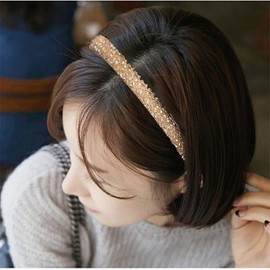 Fashion Sparkle 4 Rows Crystal Rhinestone Headbands Beaded Hair Hoop Band (Red, One size)