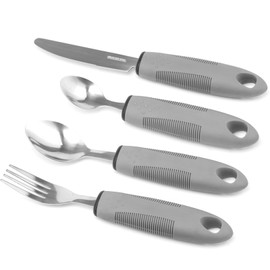 HoEase Adaptive Utensil Set - Arthritis Aid Silverware for The Elderly, Parkinson's, Hand Tremors, Weak Hand Grip & Handicapped - Easy Grip for Shaking and Trembling Hands
