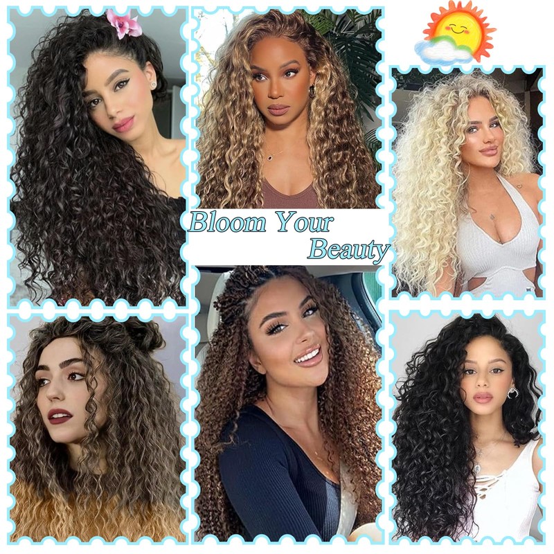 Auxemuen Pre looped Brazilian Braids Curly Croechet Hair 8 Packs