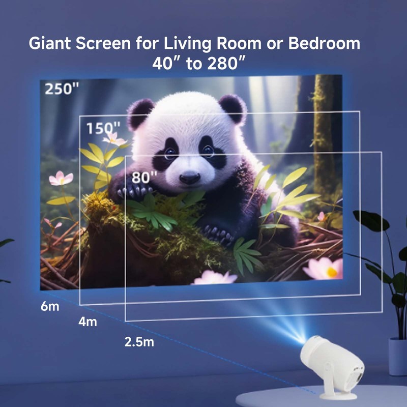 LaylaTang Y400 Smart Projector, WiFi 6 & Bluetooth 5.4 for
