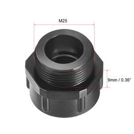 sourcing map Threaded Reducing Bushings Nylon Connector Adaptor M25 Male Thread to M20 Female Thread Black, 3 Pcs