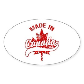 CafePress Made in Canada Oval Car Bumper Sticker
