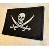 Jolly Roger Calico Jack Flag Embroidered Patch Black White Pirate