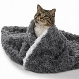 NODARKO Cat Blanket for Indoor Cats, Soft Faux Fur & Sherpa, Dark Grey