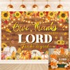Give Thanks to The Lord Backdrop Autumn Maple Leaf Pumpkin