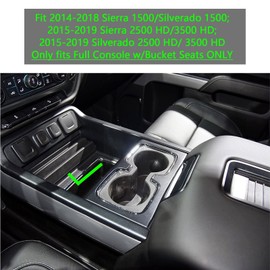 TACOBRO Full Center Console Organizer Compatible with 2014-2018 Sierra 1500 /Silverado 1500 Accessories 2015-2019 Silverado/Sierra 2500 3500HD Compartment Cover Insert Tray Storage, Blue