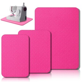 Drydiet 3 Pcs Sewing Machine Muffling Mat Sewing Machine Pedal Mat Sewing Machine Pad No Slip Rubber Stay in Place Machine Mats for Calms Vibration(Pink,14 x 9 in +14 x 11 in +15 x 20 Inches)