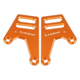 NICECNC CNC Passenger Foot Plate Footboard Heel Protection Cover Shields Compatible with 690 ENDURO/ENDURO R 2008-2023, 690 SMC/SMC R 2008-2023, Luggage Racks, Aluminum Guards, Anodization, Orange